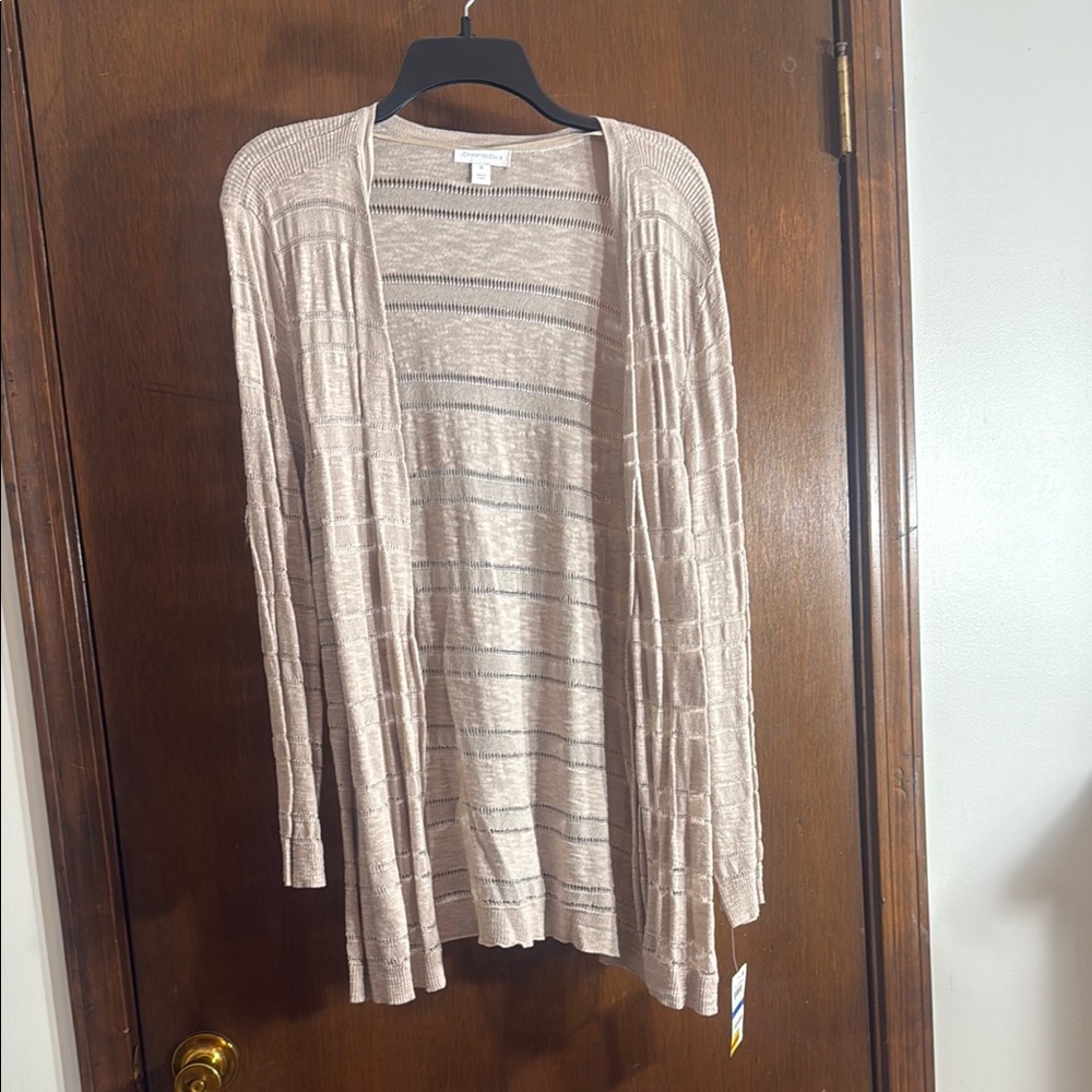 Charter Club Cream Open-Front Cardigan